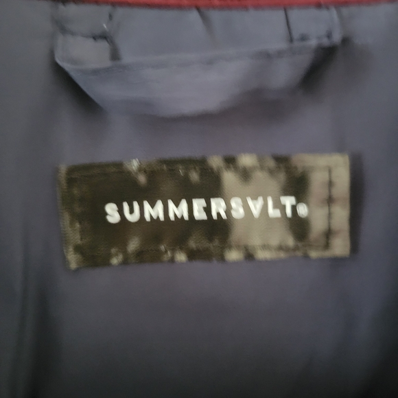 Summersalt‎ Long Colorblock Eco Quilted Coat Midnight & Black Cherry 1XL - Picture 5 of 11